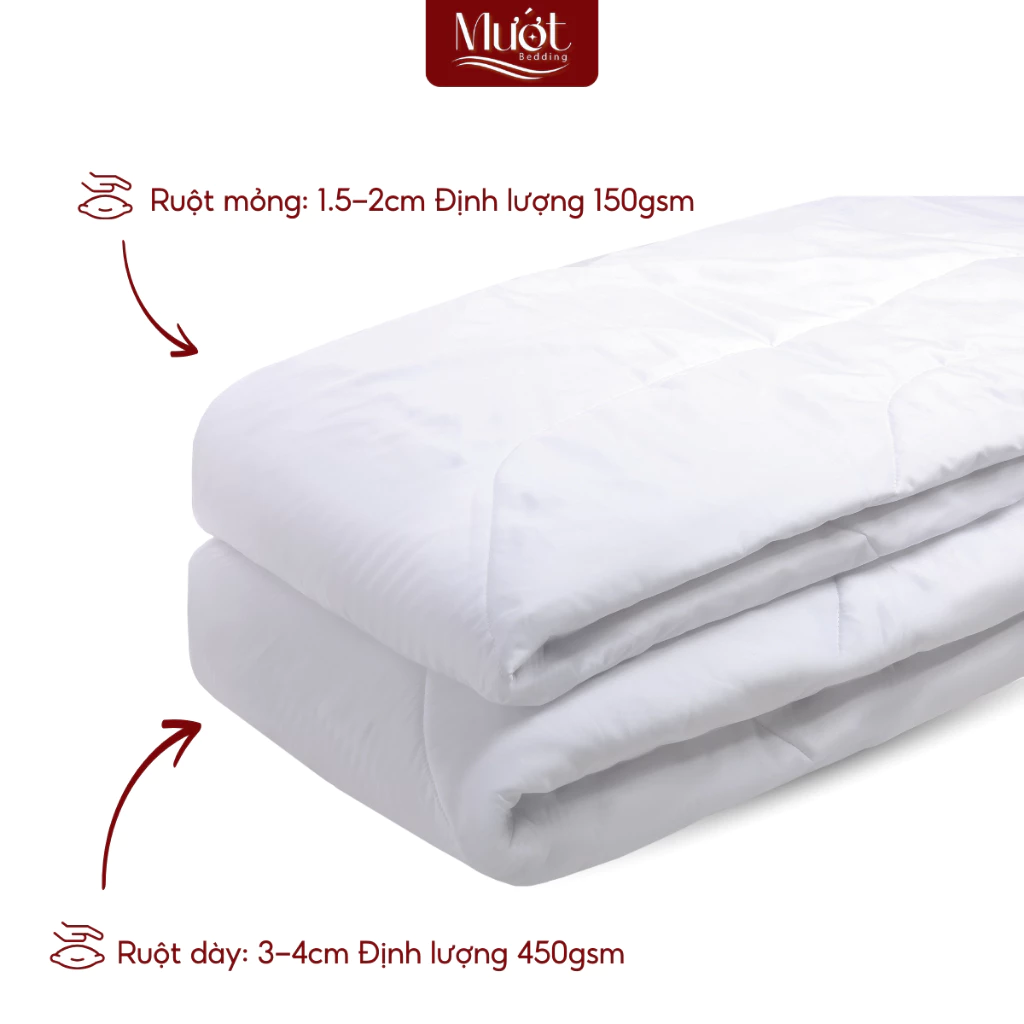 Ruột chăn bông Microfiber vỏ ngoài Cotton Mướt bedding ruột mền đầy đủ size 1m6,2m,2m4 x 2m2 chất liệu gòn tấm êm ái