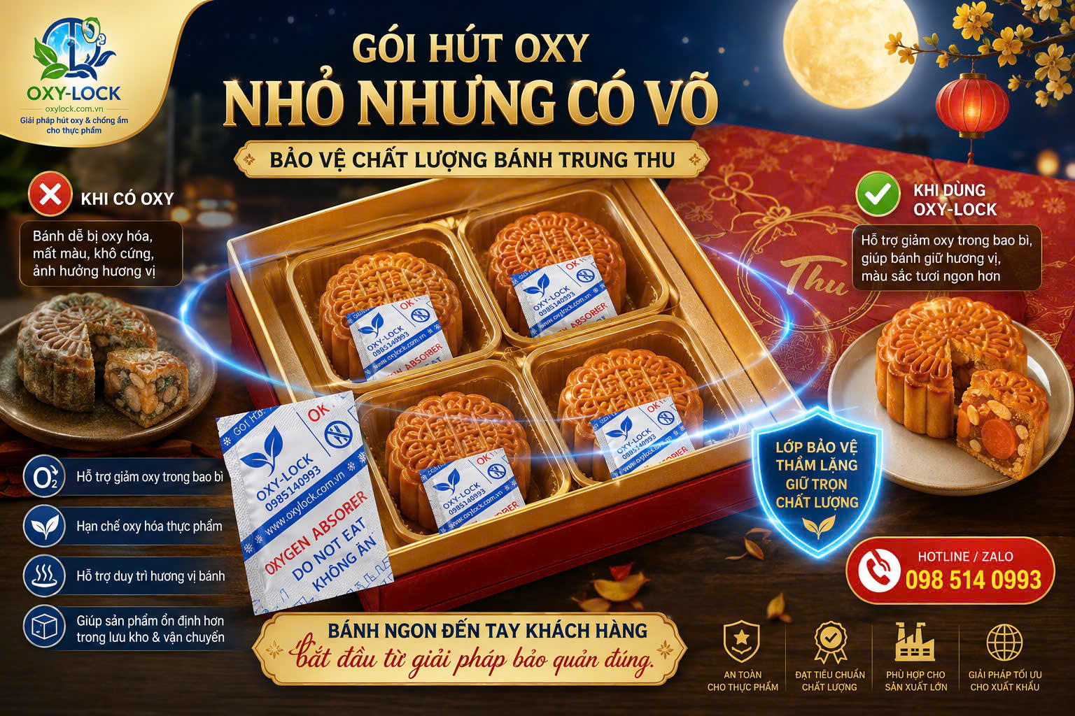 Gói Hút Oxy: Giải Pháp Hiệu Quả Giữ Bánh Trung Thu Tươi Ngon