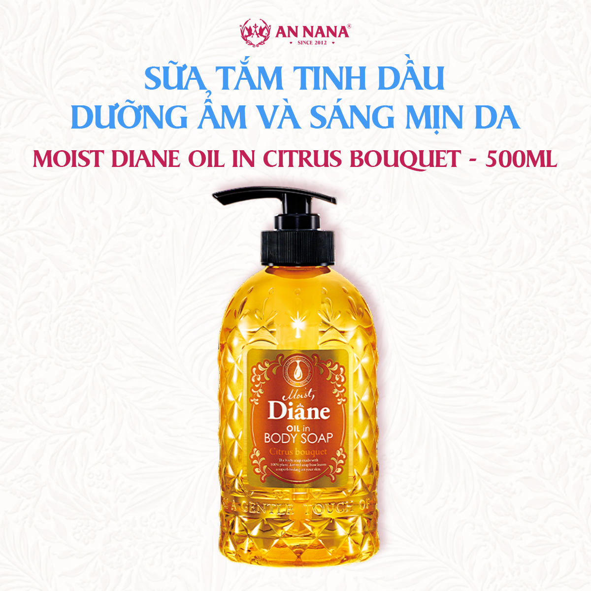 Sữa Tắm Tinh Dầu Moist Diane Oil In Citrus Bouquet Dưỡng Ẩm Và Sáng Mịn Da 500ml