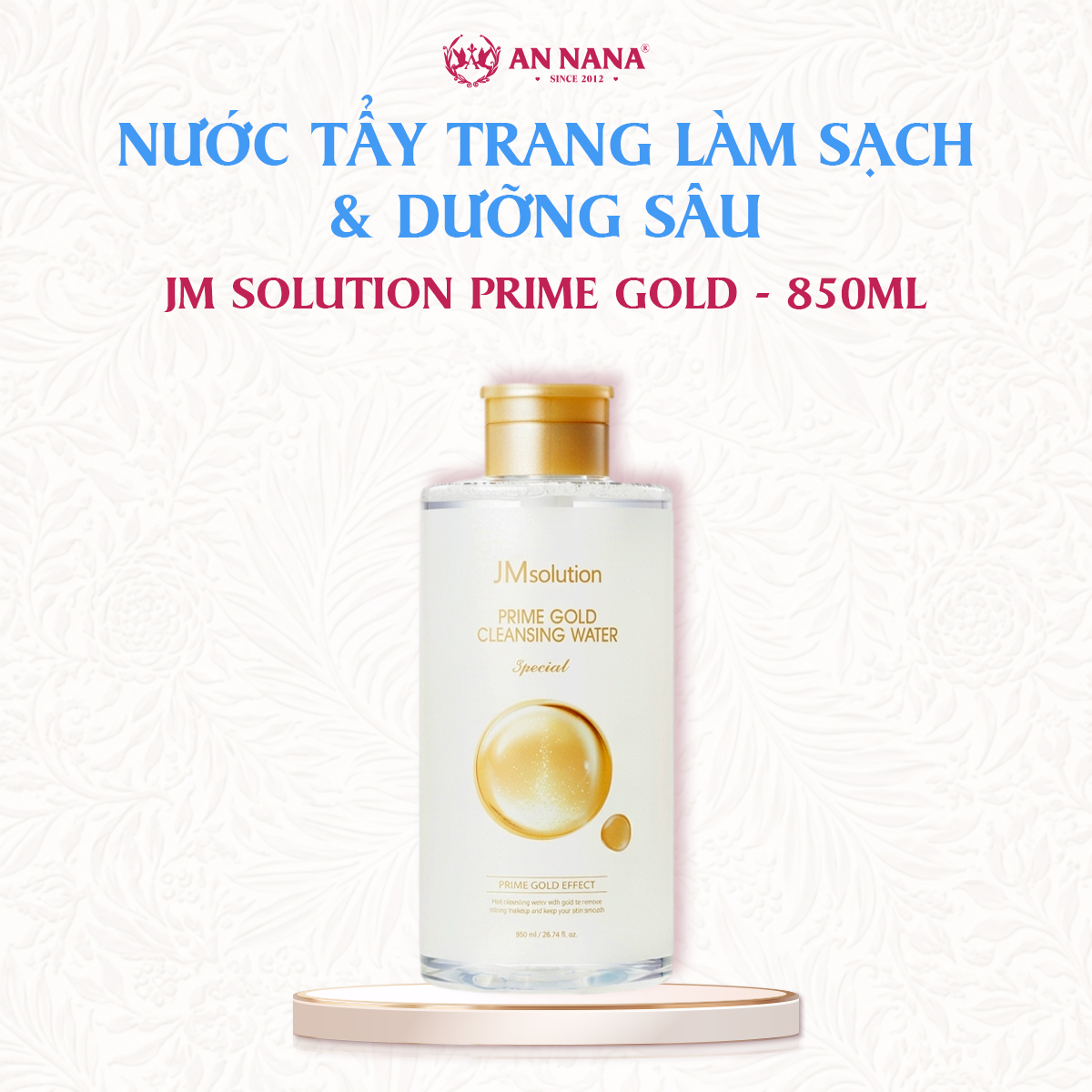 Nước Tẩy Trang Jm Solution Prime Gold Làm sạch và Dưỡng sâu 850ml