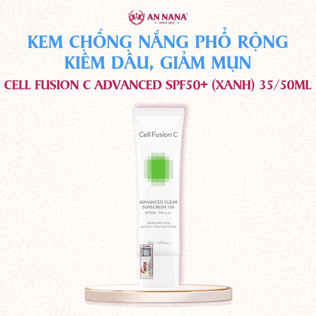 Kem Chống Nắng Cell Fusion C Advanced Clear Kiềm Dầu, Giảm Mụn SPF50+ PA++++ 35/50ml