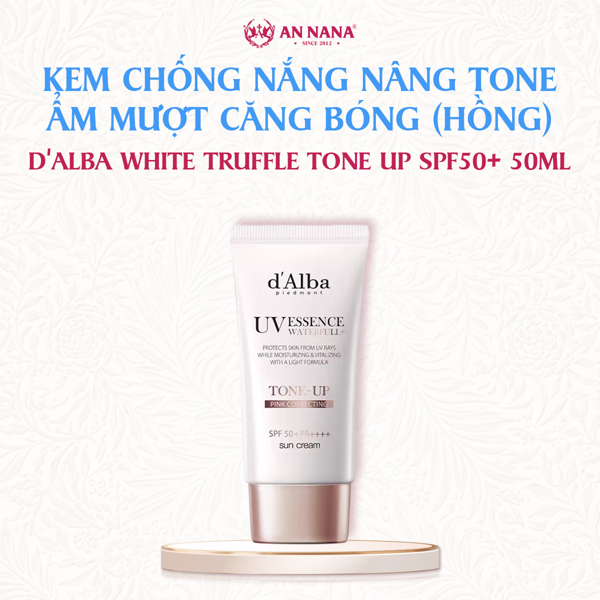 Kem Chống Nắng Nâng Tông (Hồng) d'Alba Waterfull Tone-Up SPF50+ 50ml