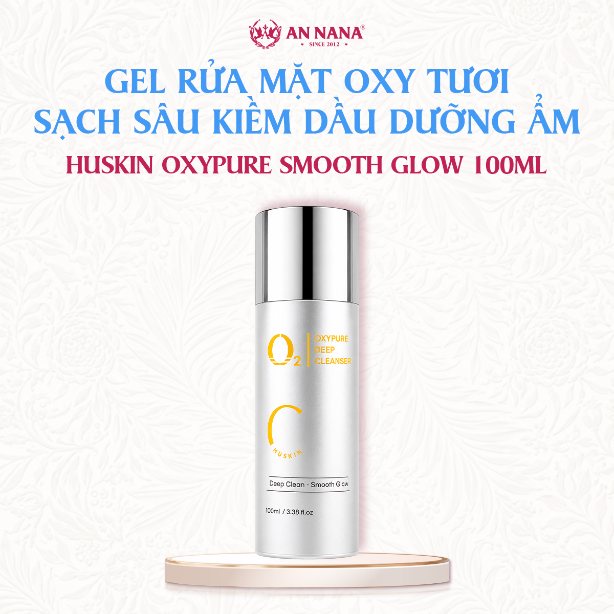 Gel Rửa Mặt Oxy Tươi Huskin Sạch Sâu Kiềm Dầu Dưỡng Ẩm 100ml