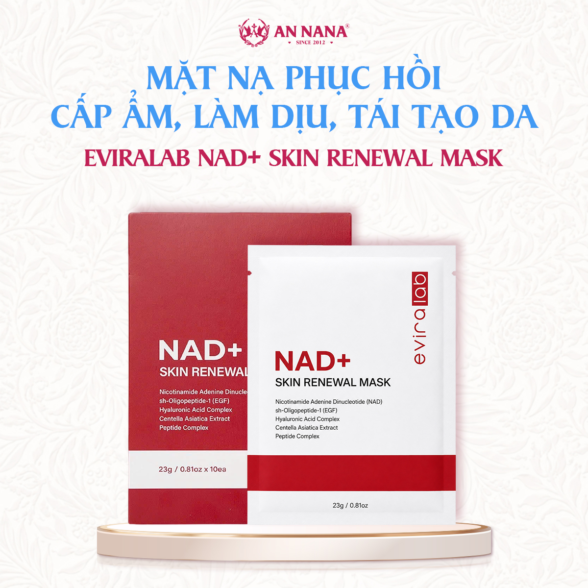 Mặt nạ Phục hồi Eviralab NAD+ Skin Renewal Mask Cấp ẩm, Làm dịu, Tái tạo da
