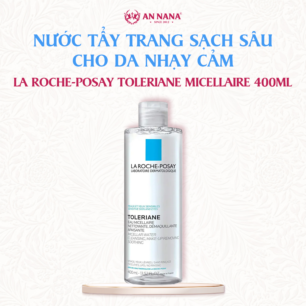 Nước Tẩy Trang La Roche-Posay Toleriane Micellaire Cho Da Nhạy Cảm 400ml