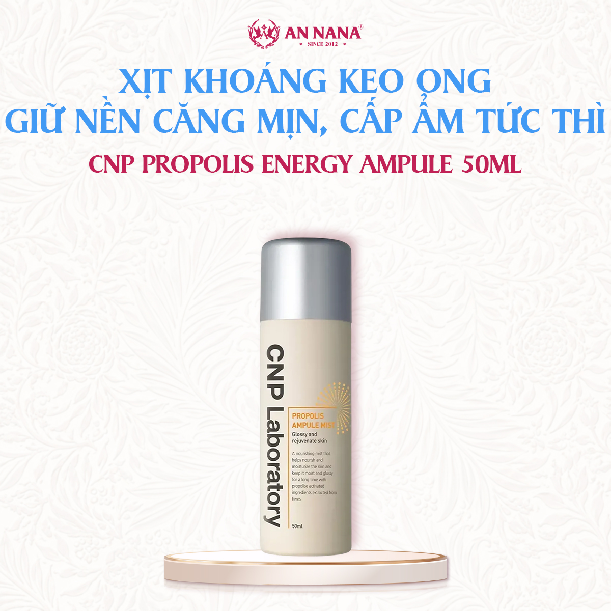 Xịt Khoáng Keo Ong CNP Propolis Energy Ampule Mist Giữ nền, Cấp ẩm tức thì 50ml