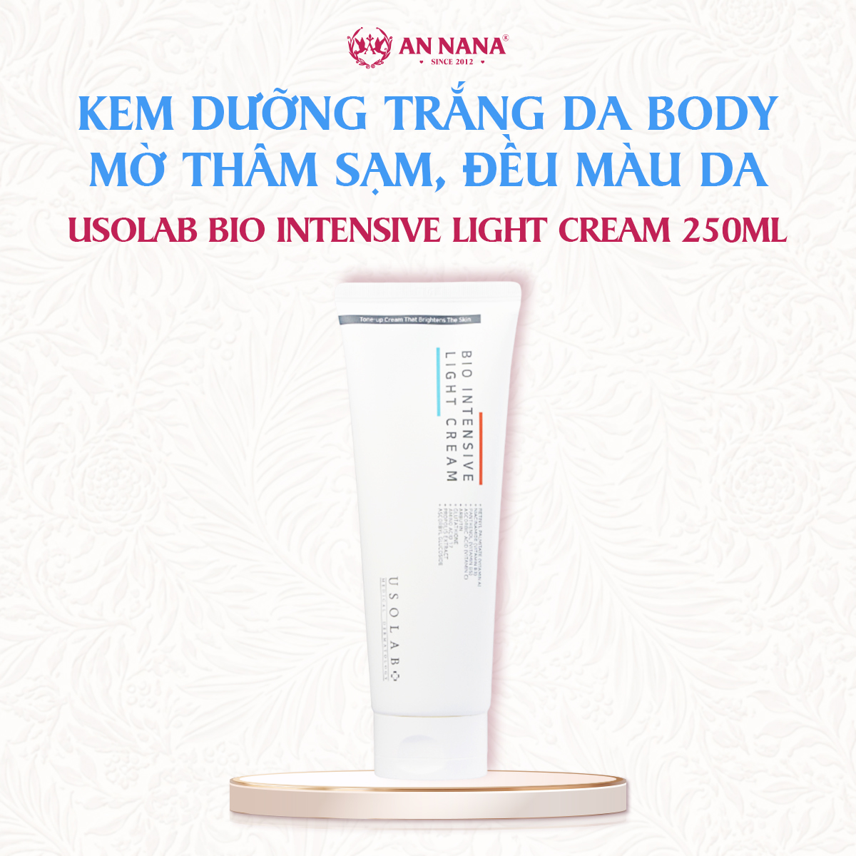 Kem Dưỡng Trắng Da Body USOLAB Bio Intensive Mờ Thâm Sạm, Sáng Da Toàn Thân 250ml