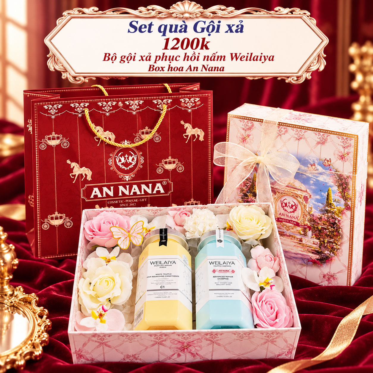 Tổng hợp Set Quà Gội Xả 20/10 thiết kế riêng - by An Nana