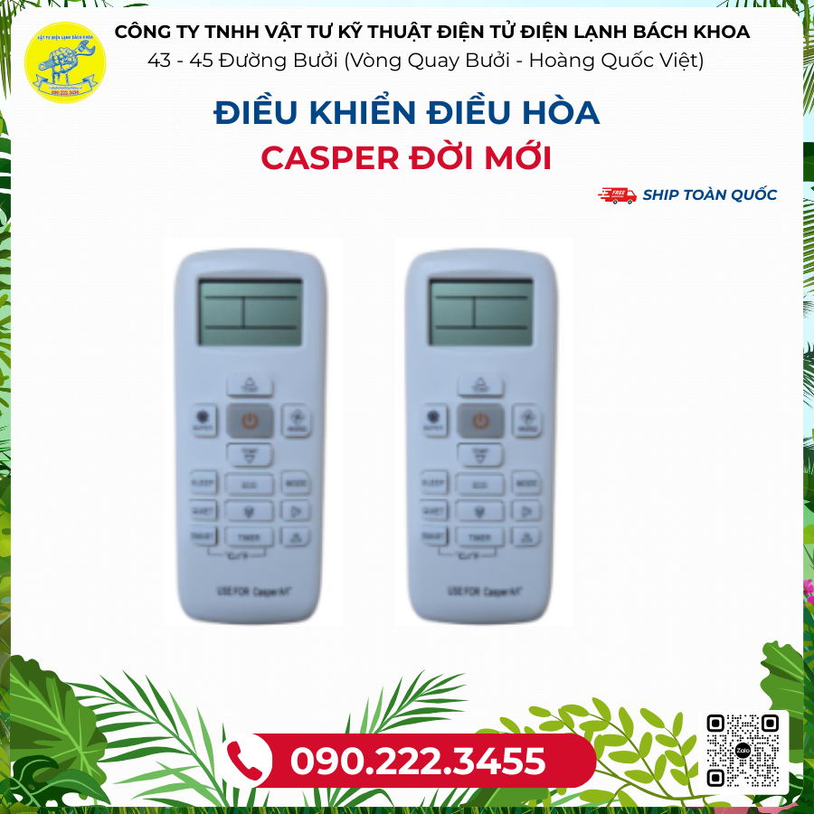 Điều khiển ĐIỀU HÒA casper đời mới - 090.222.3455