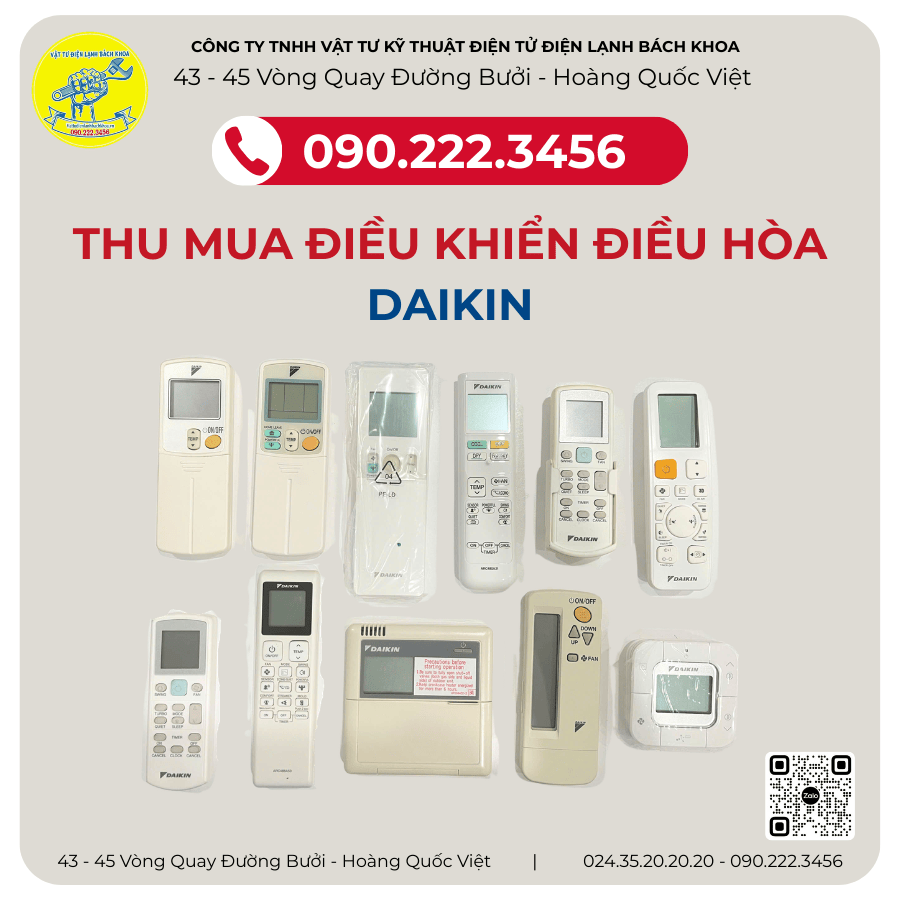 Cửa hàng thu mua điều khiển điều hòa Daikin Tại Phường Hàng Đào - 0902223456