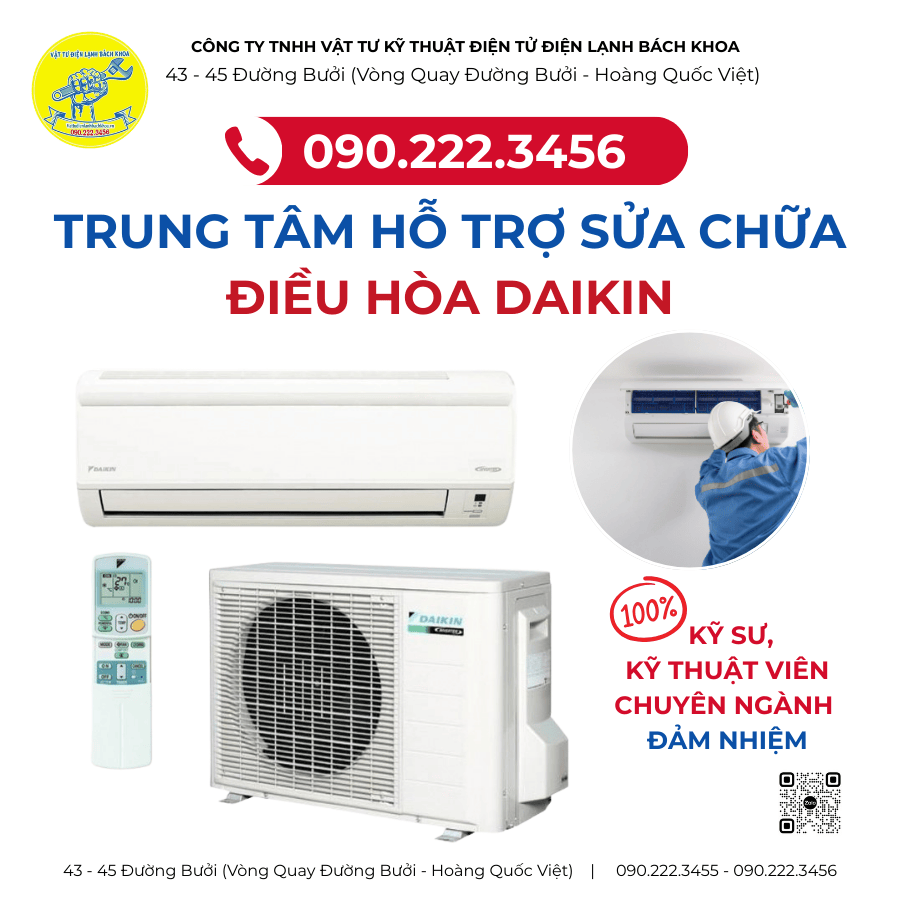Trung tâm hỗ trợ sửa chữa điều hòa Daikin Tại phố Phan Đình Phùng - 0902223456