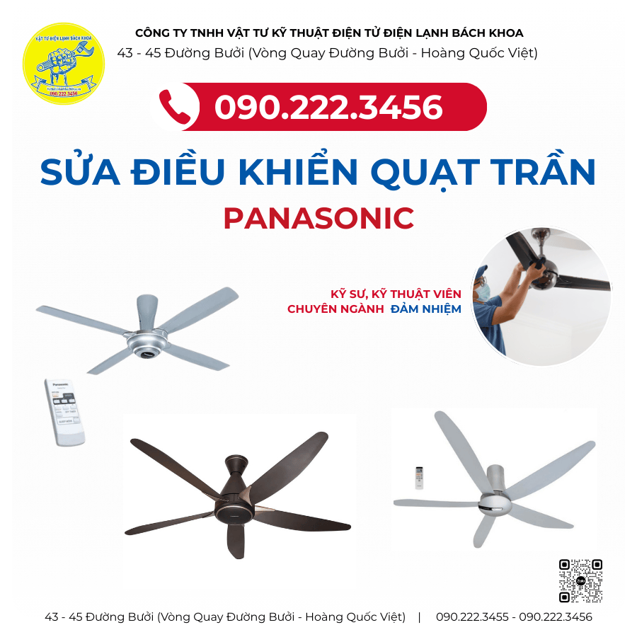 Sửa chữa Điều khiển Quạt trần Panasonic Tại phố Trần Nhật Duật - 0902223456