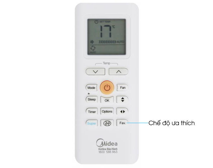 Điều khiển điều hòa Midea - Chính Hãng ( BẢO HÀNH 1 NĂM )