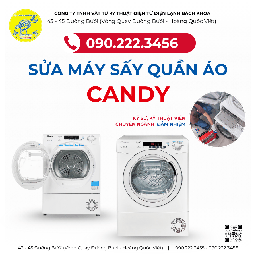 Sửa Máy Sấy Quần Áo CANDY Tại đường Hoàng Quốc Việt - 0902223456