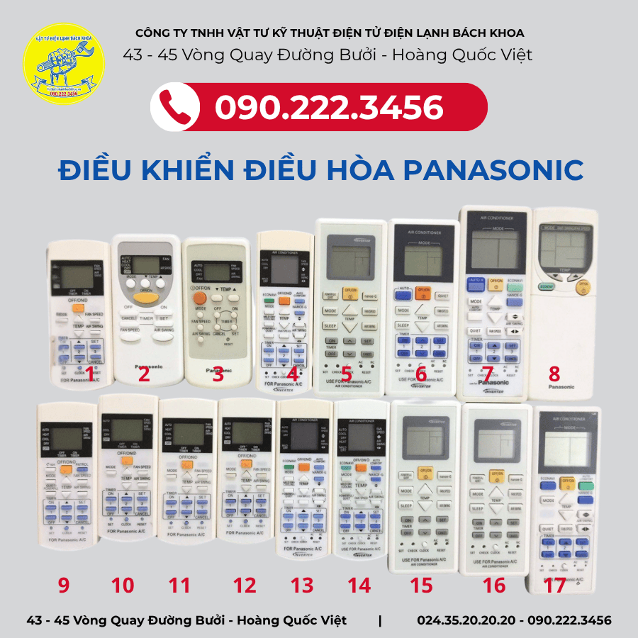 Mua điều khiển điều hòa Panasonic ở đâu Hà Nội