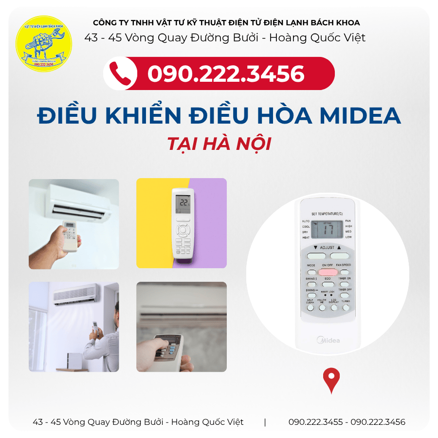 MUA ĐIỀU KHIỂN ĐIỀU HÒA MIDEA Ở ĐÂU HÀ NỘI?