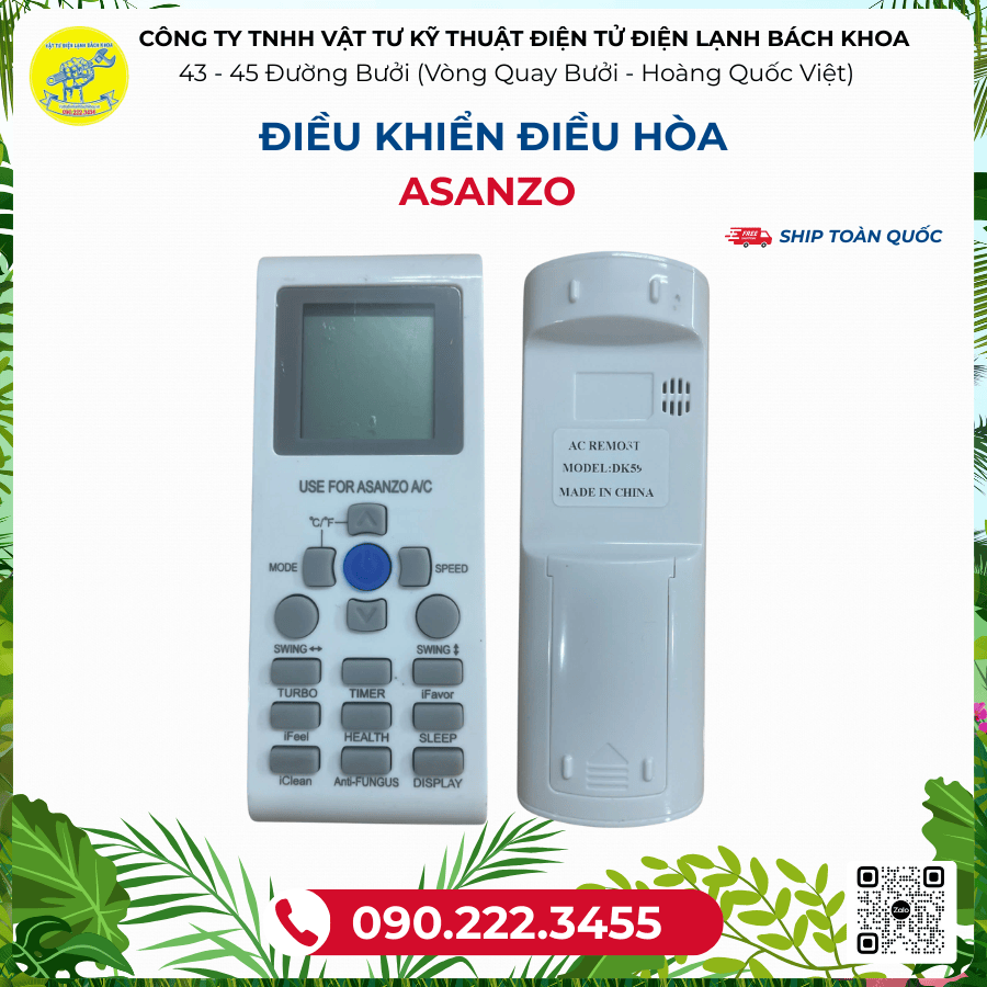 Điều khiển ĐIỀU HÒA Asanzo - 090.222.3455