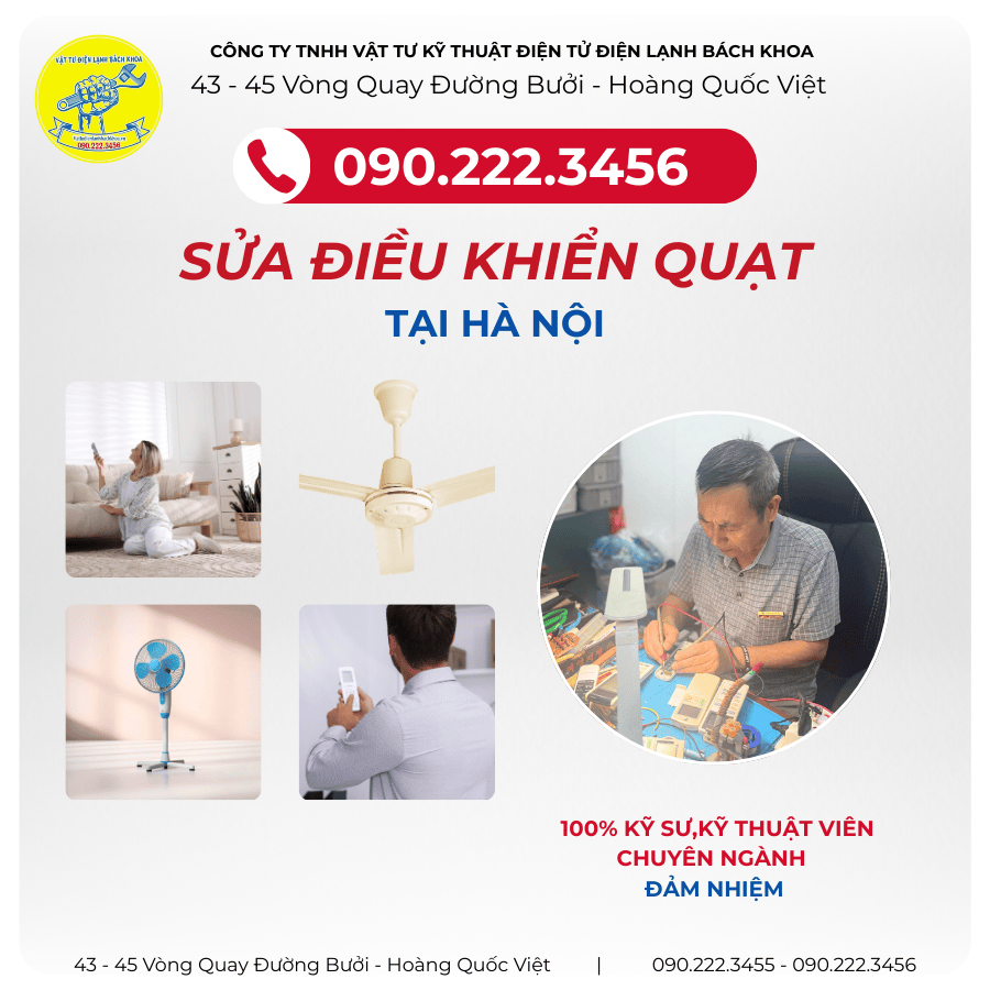 Cửa hàng chuyên sửa khiển quạt các hãng Tại Hà Nội 0902223456