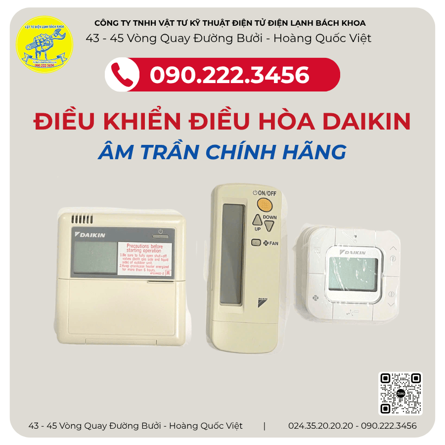 ĐIỀU KHIỂN ĐIỀU HÒA DAIKIN ÂM TRẦN CHÍNH HÃNG : 0902223456
