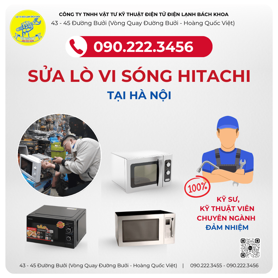 Địa chỉ sửa Lò Vi Sóng HITACHI Tại phố Đội Cấn - 0902223456