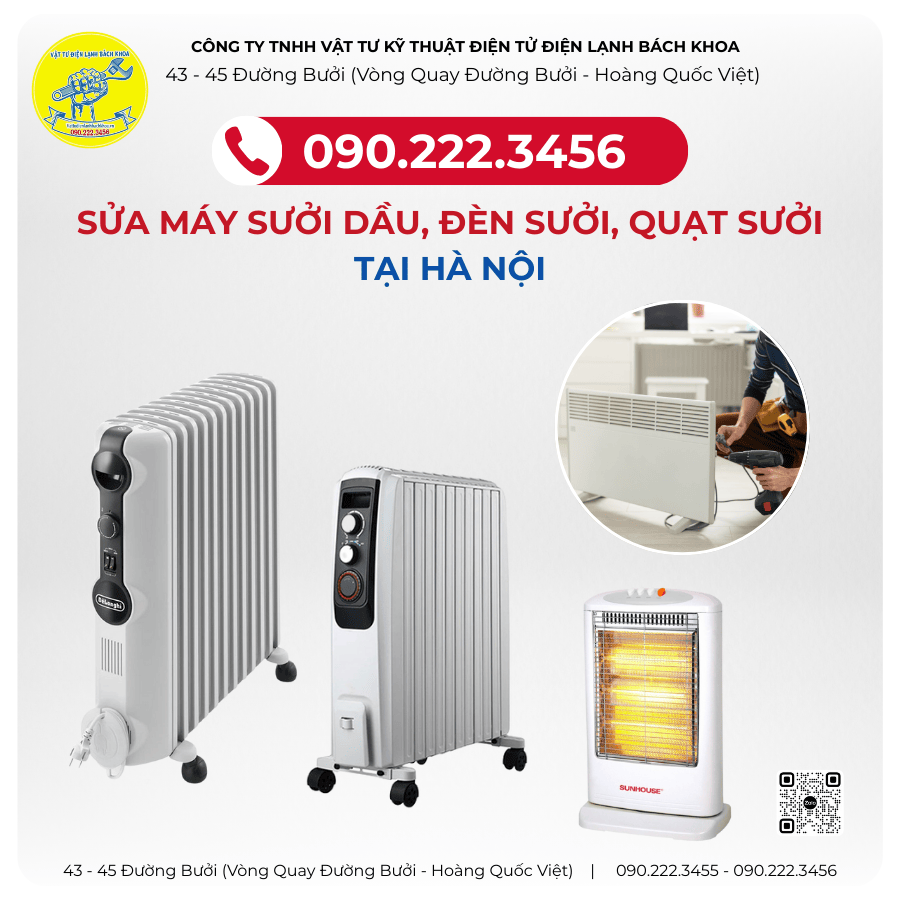 Tìm thợ giỏi sửa máy sưởi, đèn sưởi Tại đường Trần Phú - 0902223456