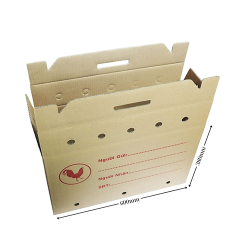 Thùng carton quai xách đựng gà 60x25x38 QX1