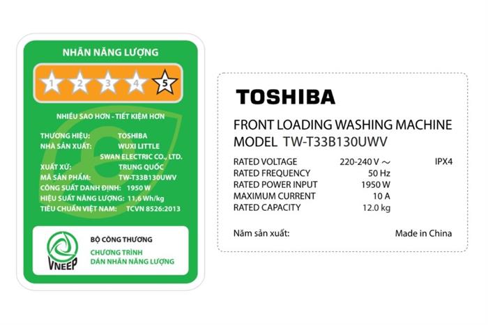 Máy giặt Toshiba Inverter 12 kg TW-T33B130UWV(MK)
