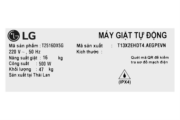 Máy giặt LG AI DD Inverter 16 kg T2516DX5G