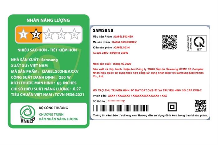 Smart Tivi Khung Tranh The Frame QLED Samsung AI 4K 65 inch QA65LS03HE