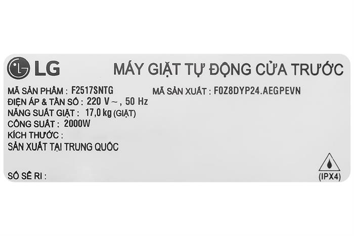 Máy giặt LG AI DD Inverter 17 kg F2517SNTG
