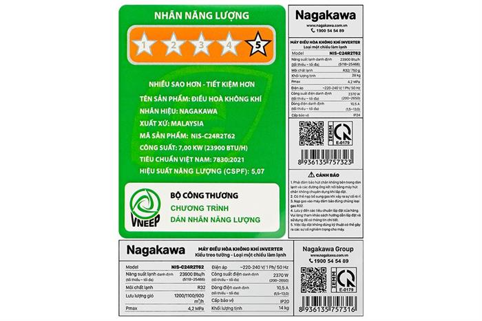 Máy lạnh Nagakawa Inverter 2.5 HP NIS-C24R2T62