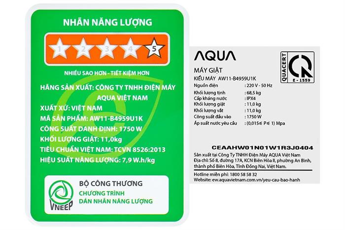 Máy giặt Aqua Inverter 11 kg AW11-B4959U1K(B)