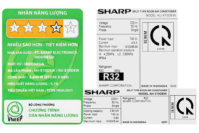 Máy lạnh Sharp Inverter 1 HP AH-X10DEW