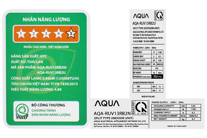 Máy lạnh AQUA Inverter 1.5 HP AQA-RUV13RB2