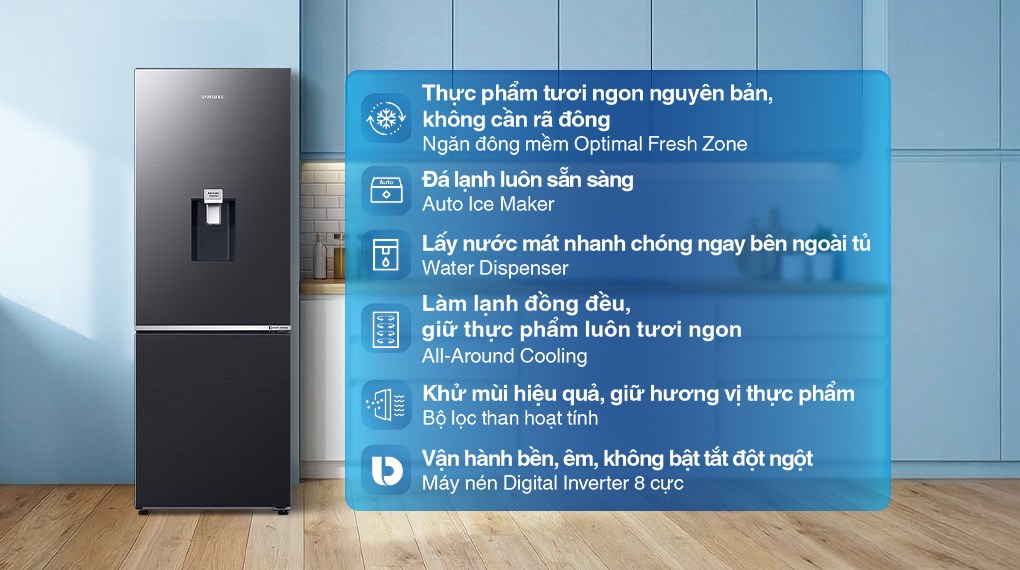 Tủ lạnh Samsung Inverter 307 lít RB30N4190B1/SV