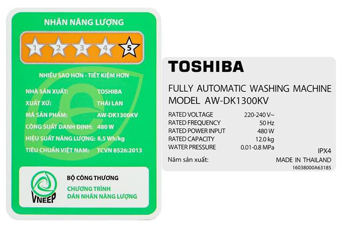 Máy giặt Toshiba Inverter 12 kg AW-DK1300KV(MK)