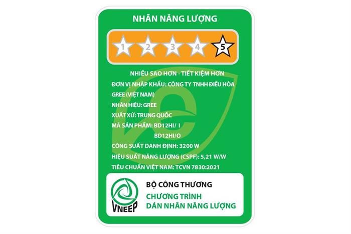 Máy lạnh 2 chiều Gree Inverter 1.5 HP BD12HI