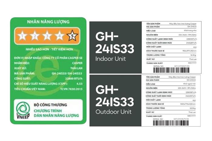 Máy lạnh 2 chiều Casper Inverter 2.5 HP GH-24IS33