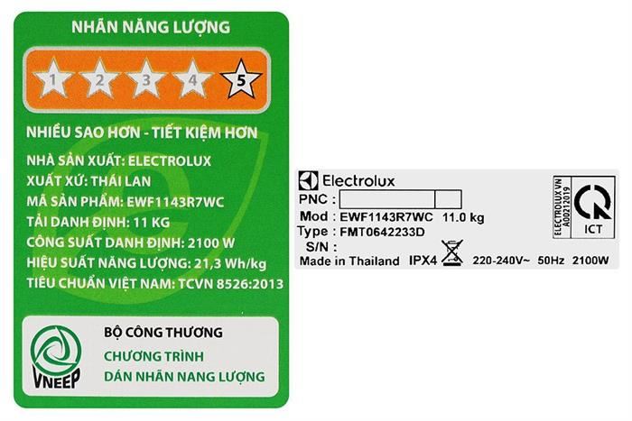 Máy giặt Electrolux UltimateCare 700 Inverter 11 kg EWF1143R7WC