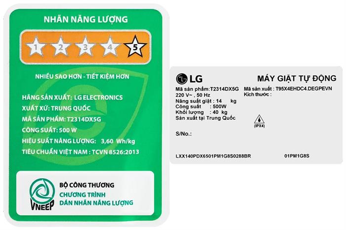 Máy giặt LG AI DD Inverter 14 kg T2314DX5G