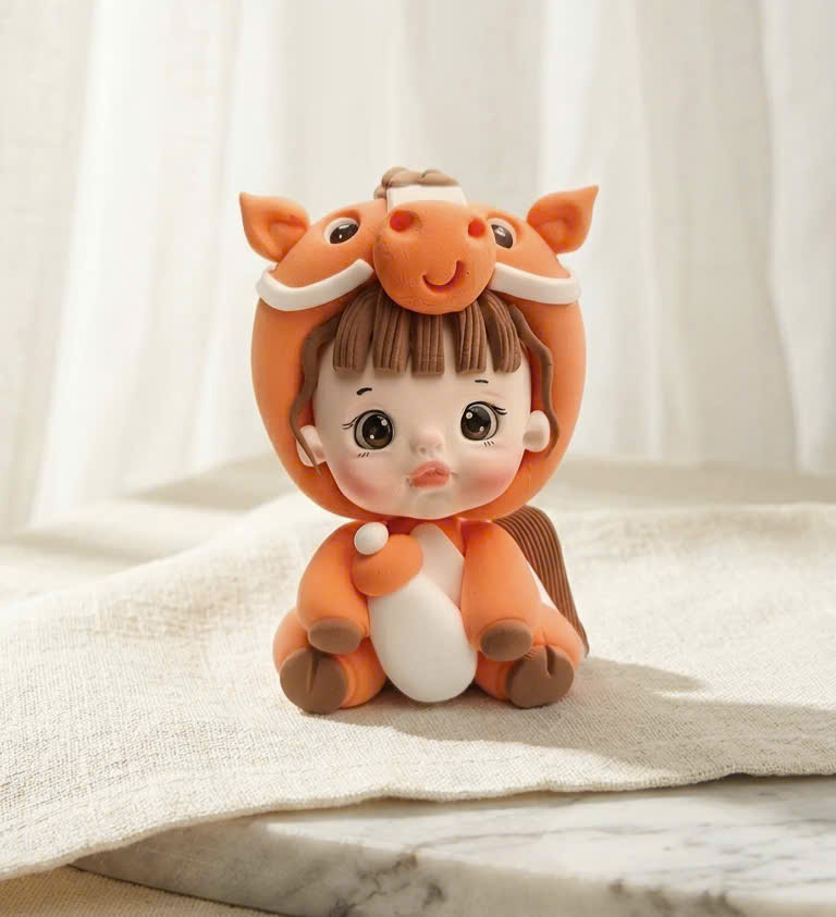 Chibi em bé Ngựa màu cam