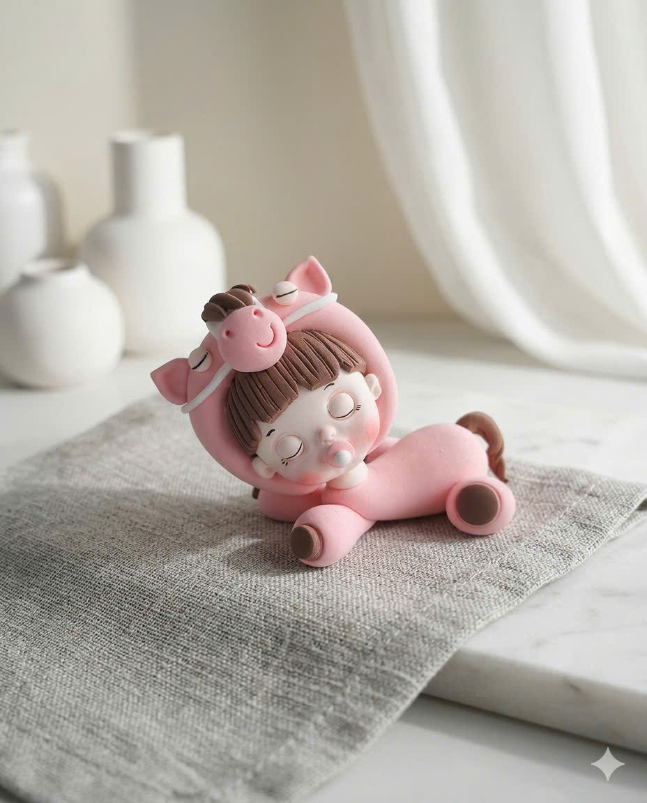 Chibi Em Bé Ngựa Ngủ