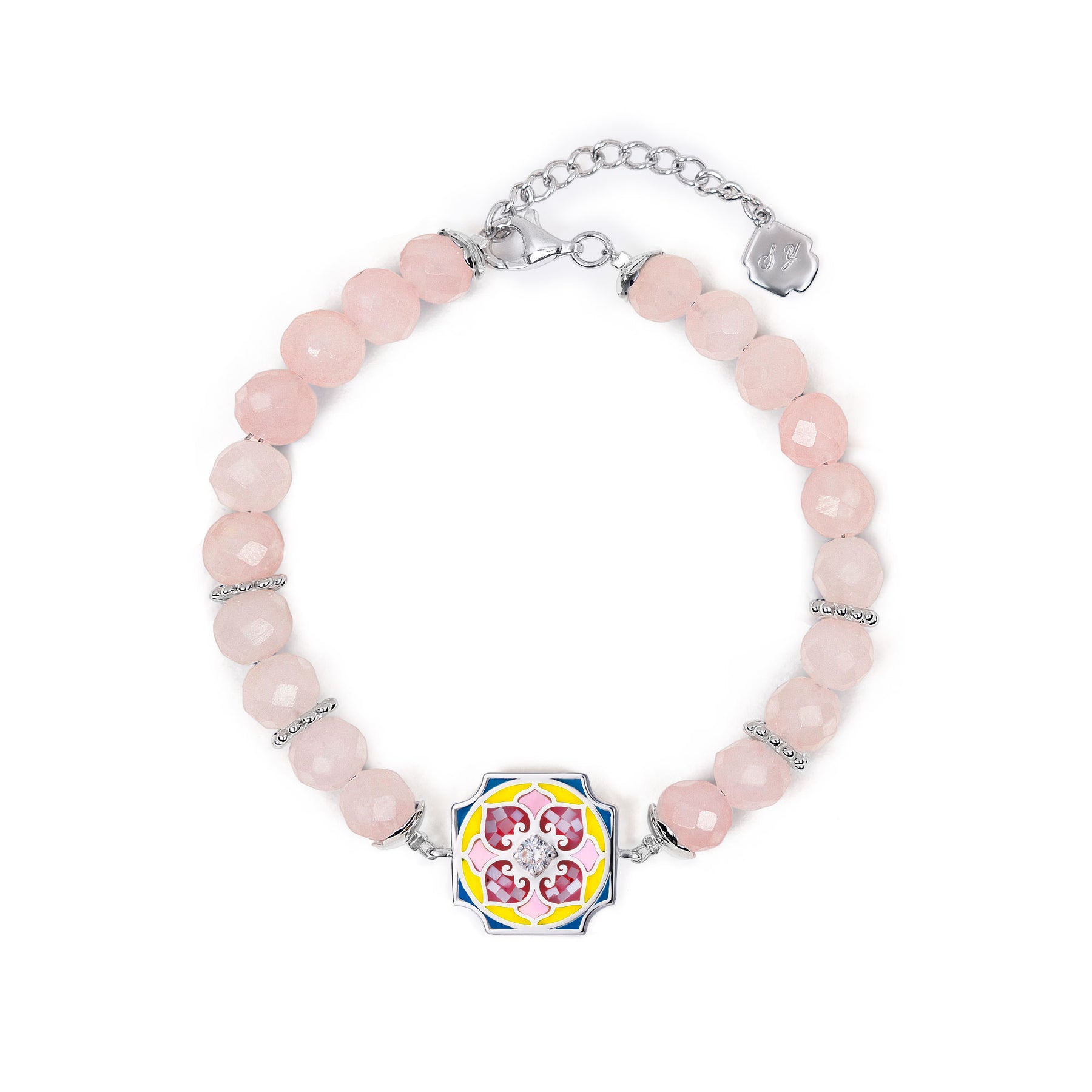 Vòng tay Hoa Bảo Tướng (Flora Bliss - Rose Quartz)- Thạch anh hồng