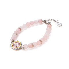 Vòng tay Hoa Bảo Tướng (Flora Bliss - Rose Quartz)- Thạch anh hồng