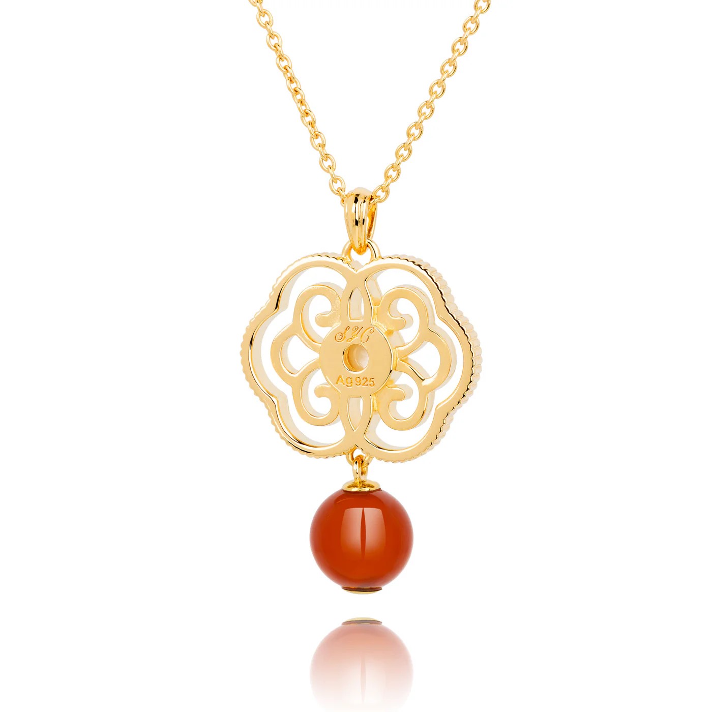 Dây chuyền - Cam (Blissful Ruyi-Carnelian)