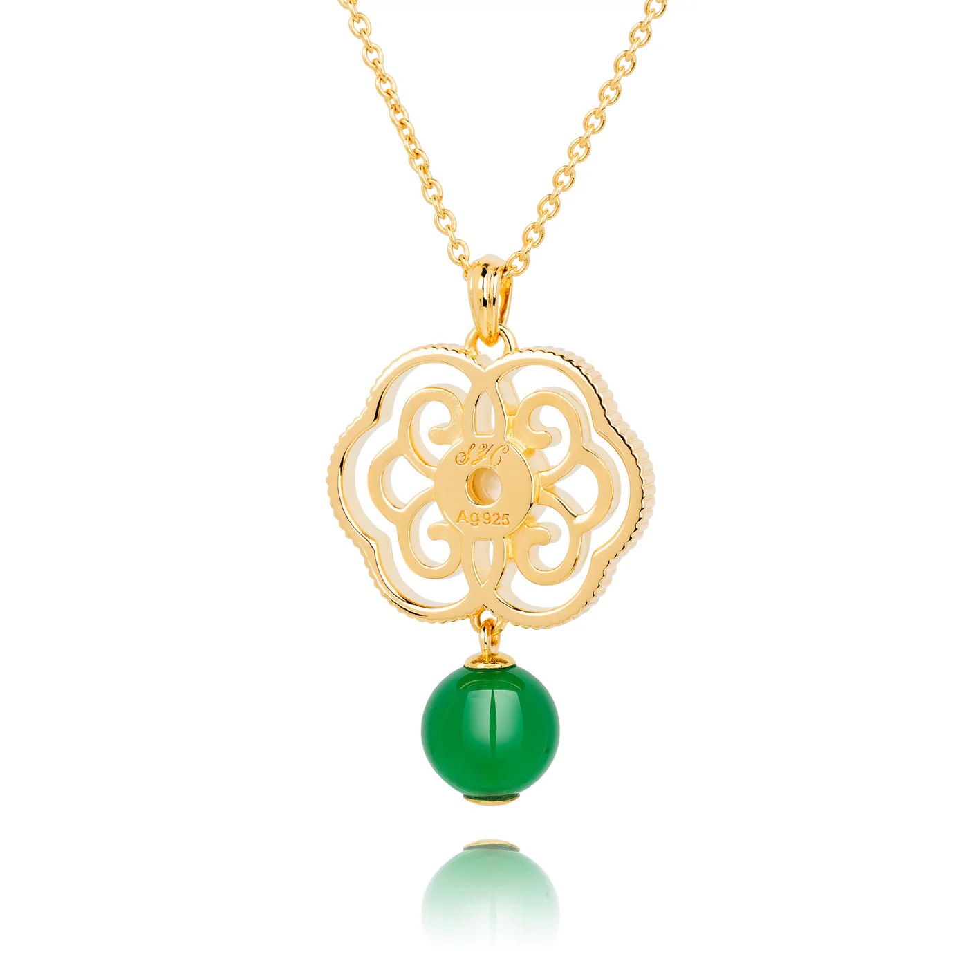 Dây chuyền - Xanh (Blissful Ruyi-Green Agate)