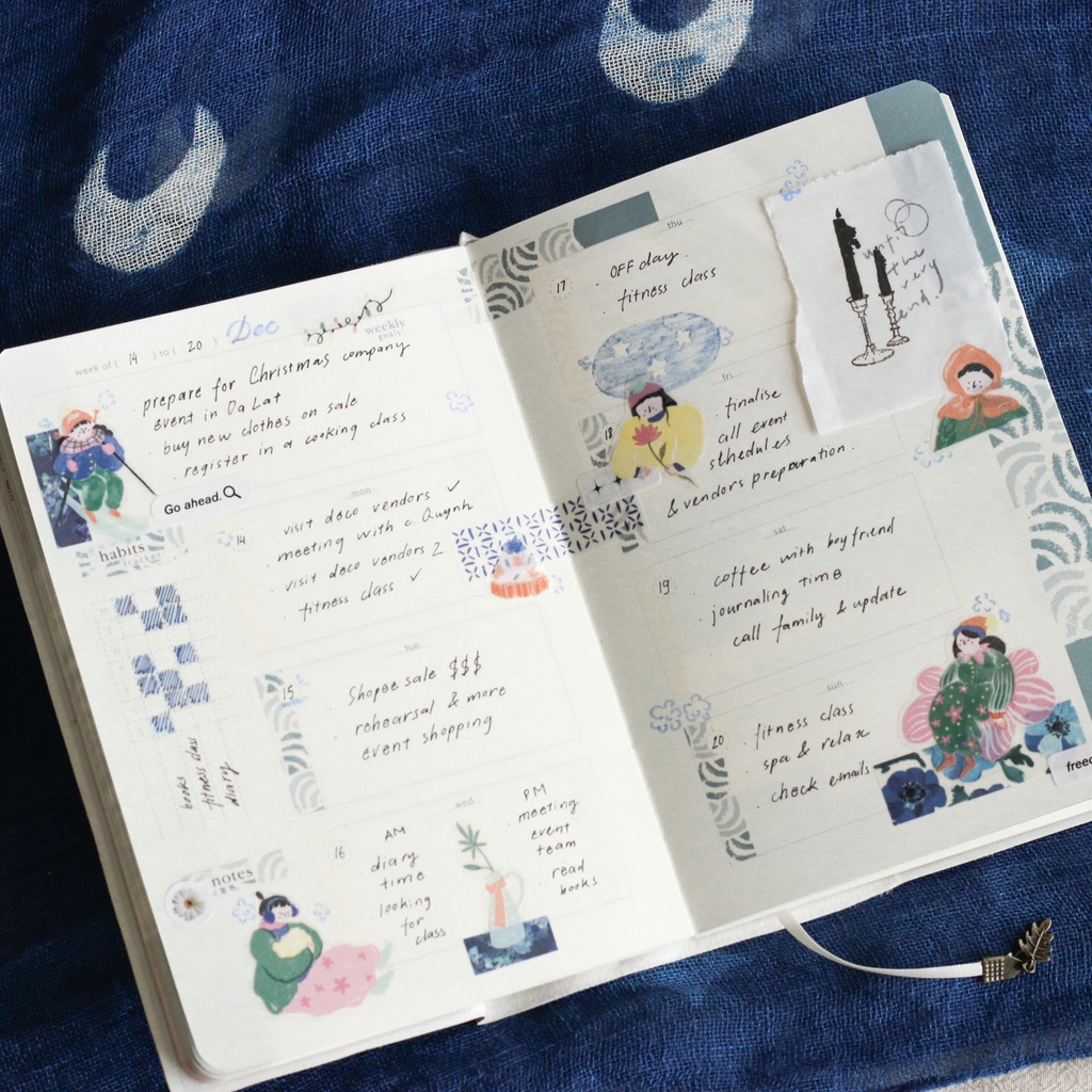 Stickers dạng PET Tape Winter Fairies chiết chu kì 100 cm | teayou shop