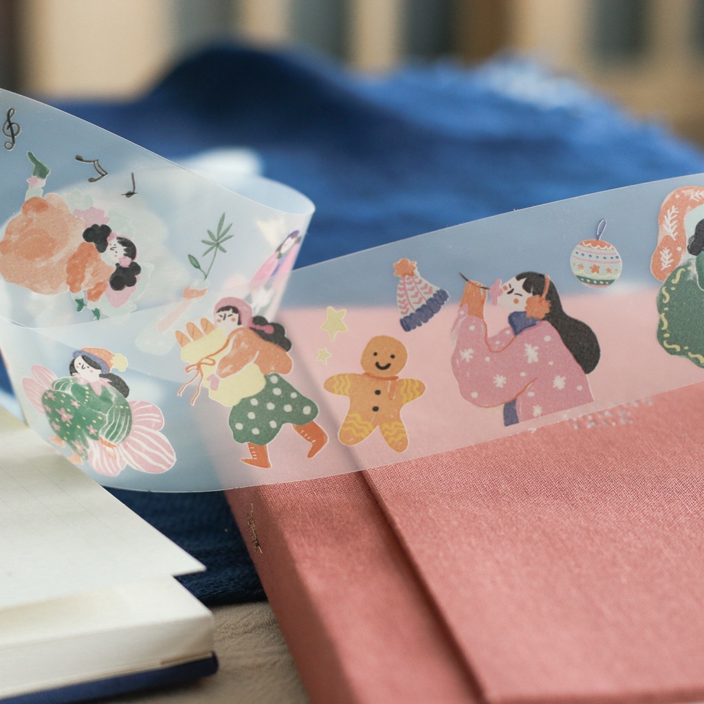 Stickers dạng PET Tape Winter Fairies chiết chu kì 100 cm | teayou shop