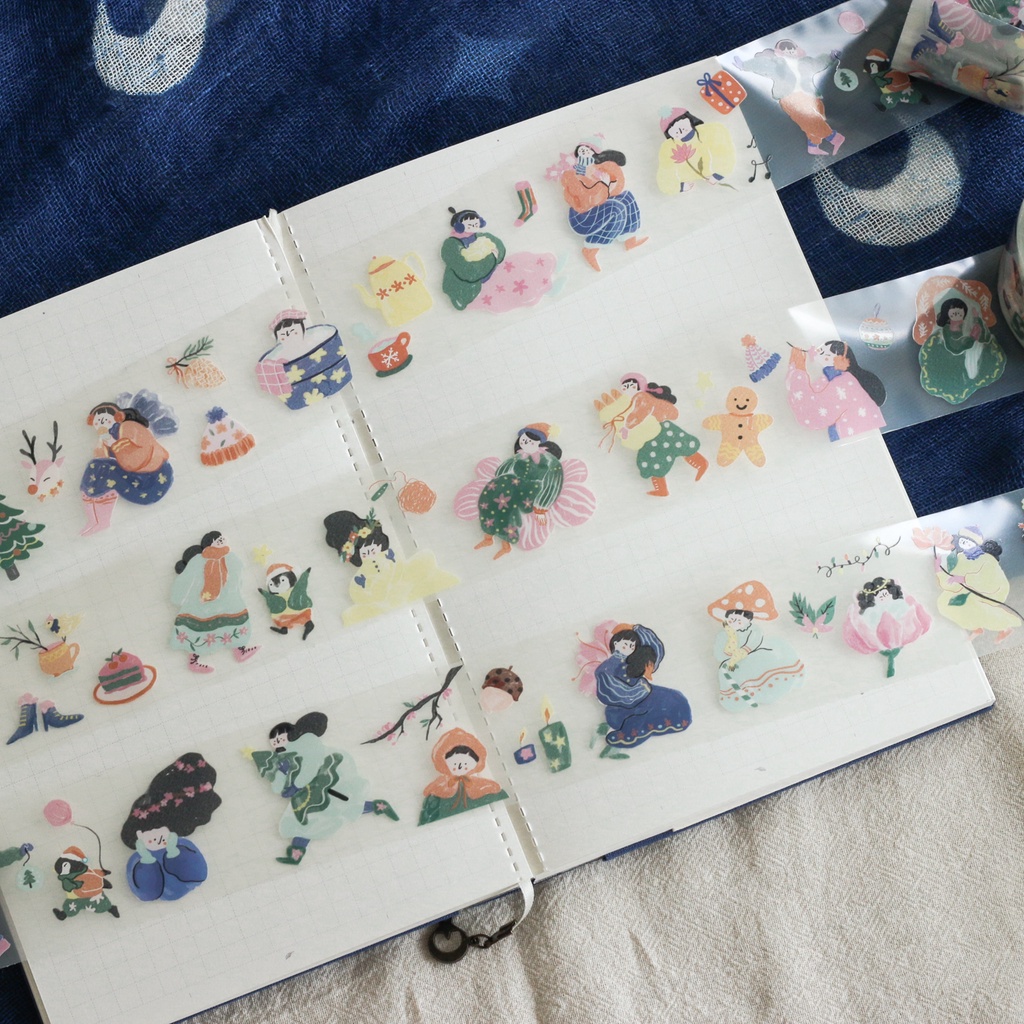 Stickers dạng PET Tape Winter Fairies chiết chu kì 100 cm | teayou shop