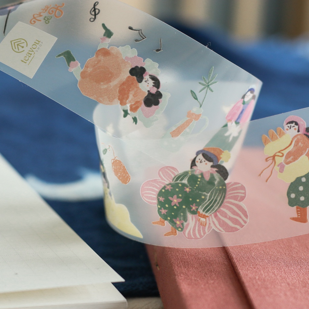 Stickers dạng PET Tape Winter Fairies chiết chu kì 100 cm | teayou shop